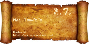Mai Tamás névjegykártya
